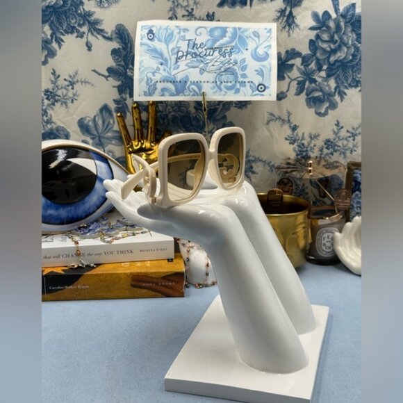 🆕 GUCCI 🧿 NWOT GG1326S 002 Ivory Oversized Square Sunglass, Brown Gradient - Picture 5 of 16